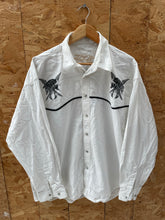Vintage Stars & Stripes Western Cowboy Shirt Eagle Motif Size XL White